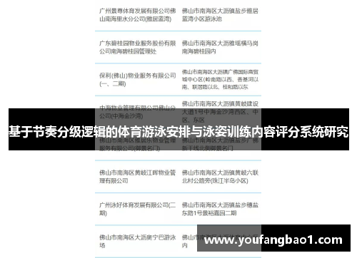 基于节奏分级逻辑的体育游泳安排与泳姿训练内容评分系统研究